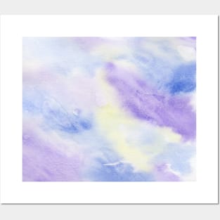 Abstract Watercolour 4 (Purple-Yellow) Posters and Art